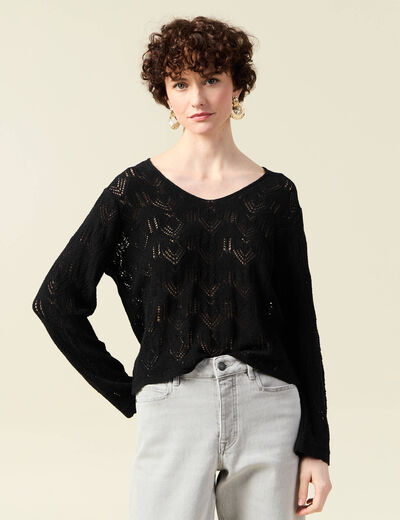 Pull éco-responsable noir femme