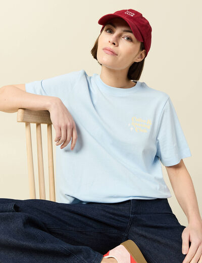 T-shirt en coton bleu clair femme