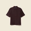 Chemise boyfriend manches courtes marron fonc&eacute; homme