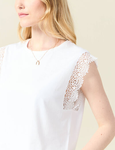 T-shirt manches courtes blanc femme
