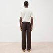 Pantalon coupe straight marron fonc&eacute; homme
