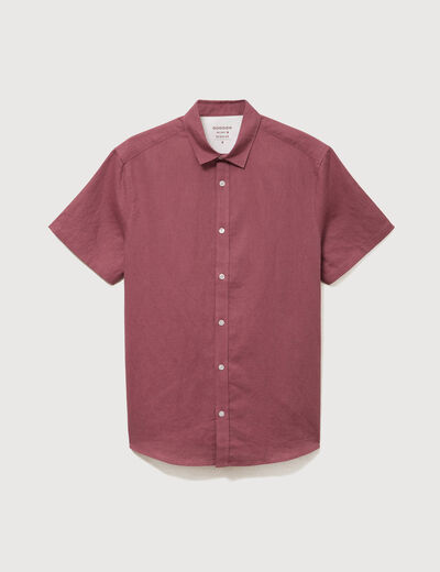 Chemise manches courtes vieux rose homme