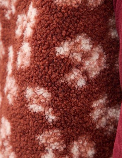 Gilet sans manches r&eacute;versible rouge fonc&eacute; femme