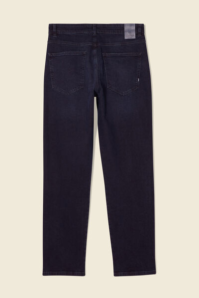 Jeans straight tapered denim noir homme