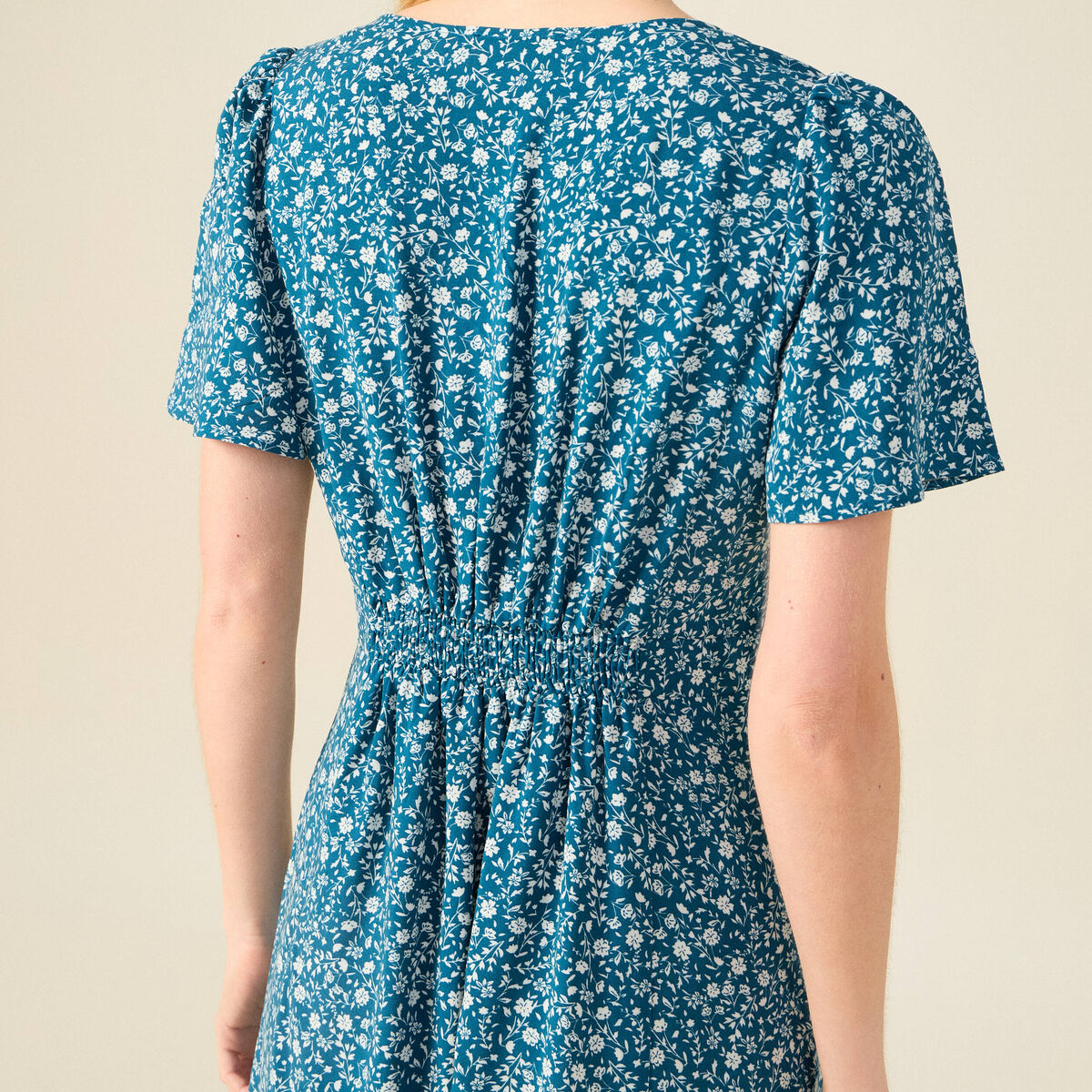 Robe longue éco-responsable bleu femme