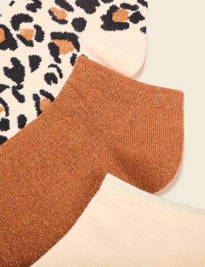Lot 3 paires chaussettes marron cognac femme