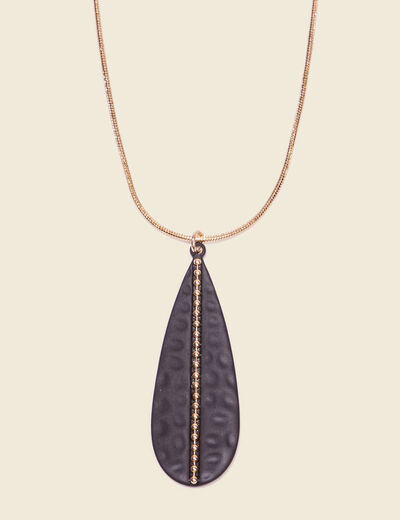 Collier avec pendentif noir femme