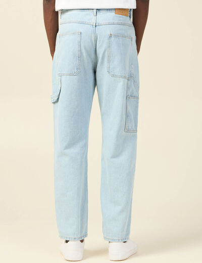 Jeans large charpentier denim bleach homme