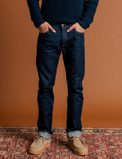 Jeans straight fabriqué en France denim brut rinse homme