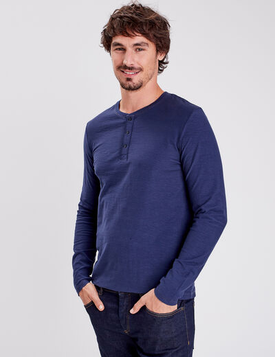 T-shirt manches longues bleu marine homme