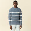 Pull manches longues bleu marine homme
