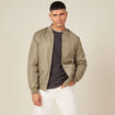 Bomber court manches longues doubl&eacute; taupe homme