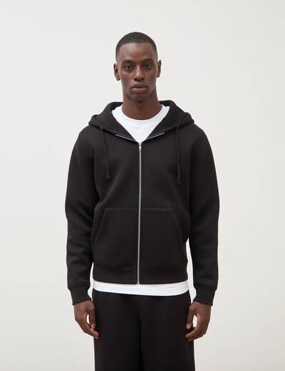 Sweat ample &agrave; capuche manches longues noir homme