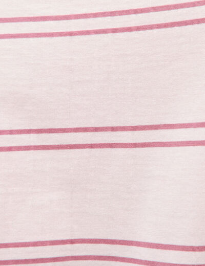 T-shirt ample ray&eacute; avec broderie rose clair homme