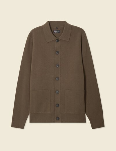 Gilet manches longues vert kaki homme