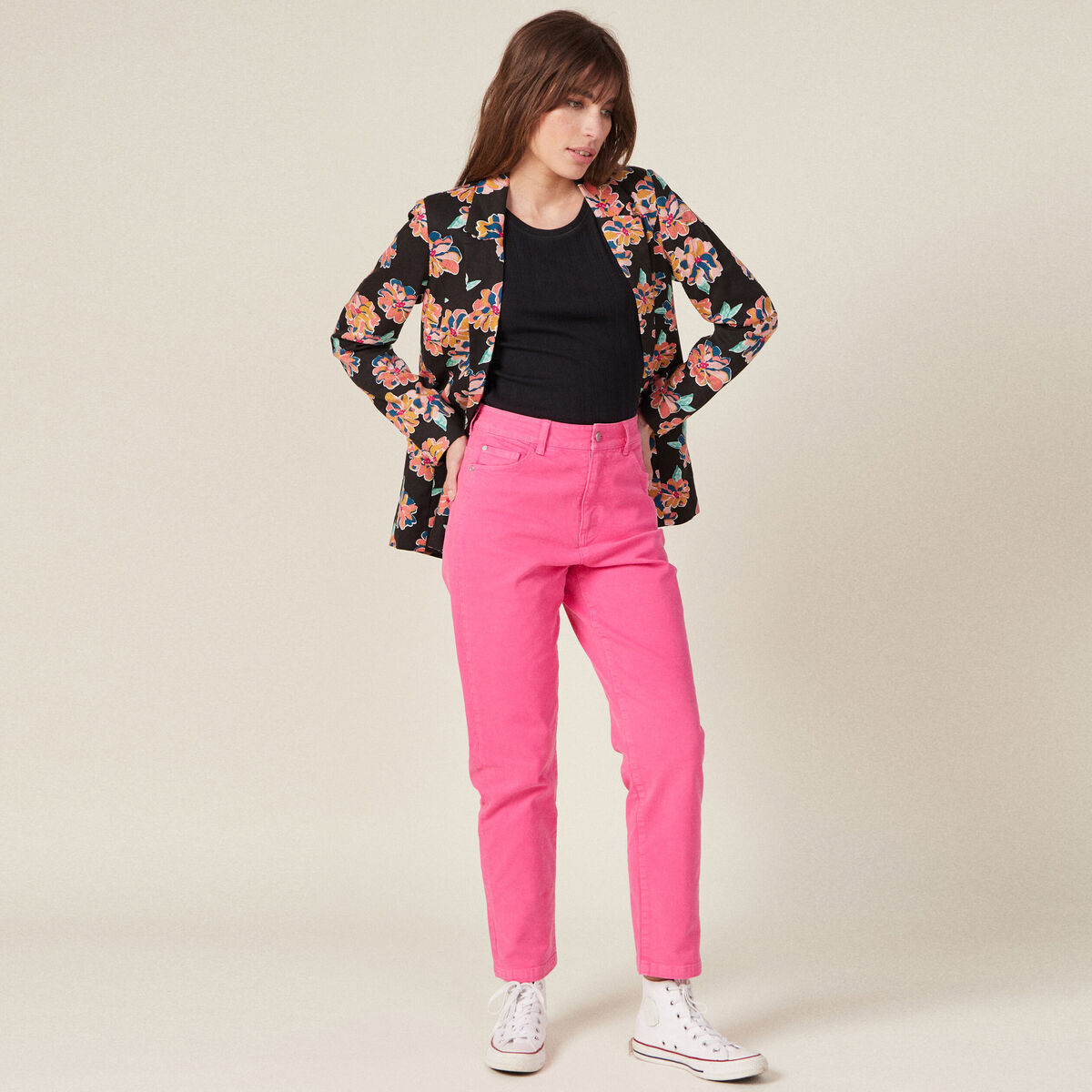 Veste esprit blazer droite noir femme
