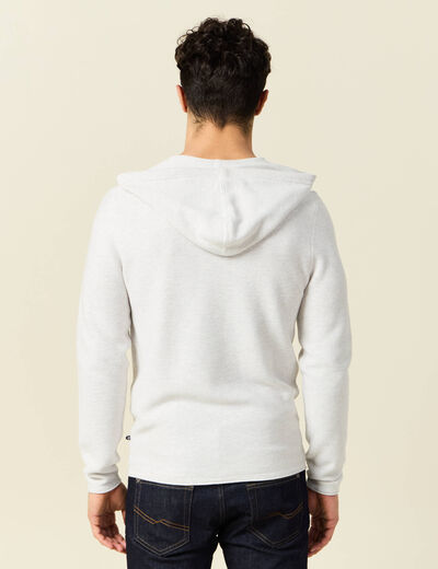 Pull à capuche ecru homme