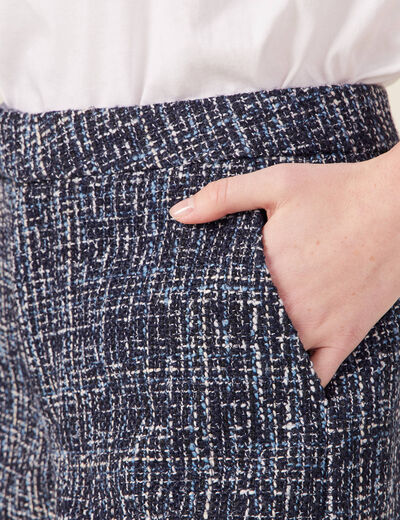Short droit 2 poches bleu marine femme
