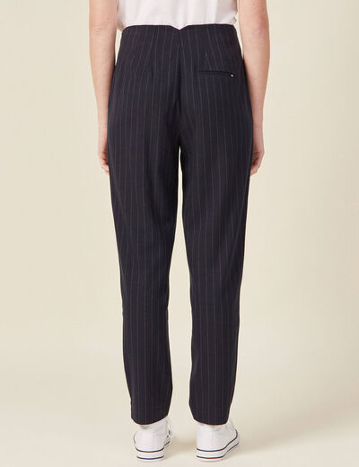 Pantalon cigarette bleu femme