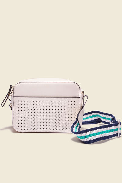 Sac avec détails perforés ecru femme