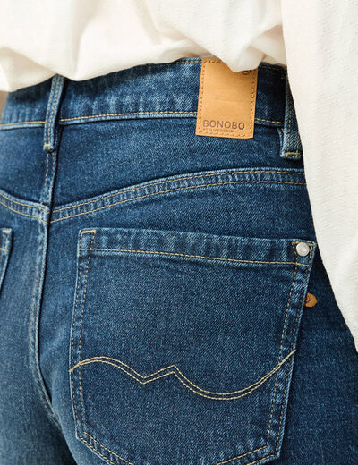 Jeans large taille haute denim brut femme