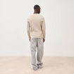 Pull droit manches longues sable homme