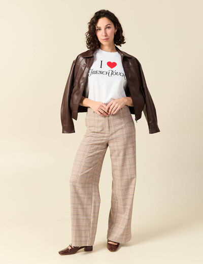 T-shirt oversize col rond en coton blanc femme