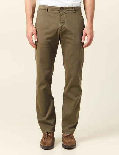 Pantalon chino straight camel homme