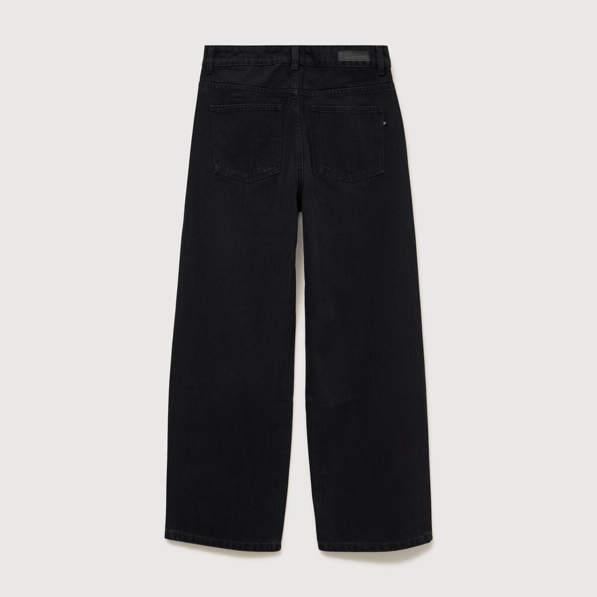 Jeans ample d&eacute;tails clout&eacute;s denim noir femme