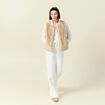 Chemise manches longues en coton brodée creme femme