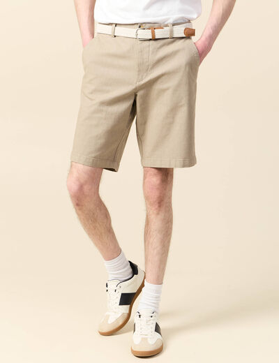 Bermuda droit chino ceinture sable homme