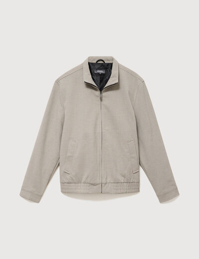 Blouson col montant manches longues gris homme