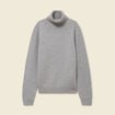 Pull droit col montant gris homme