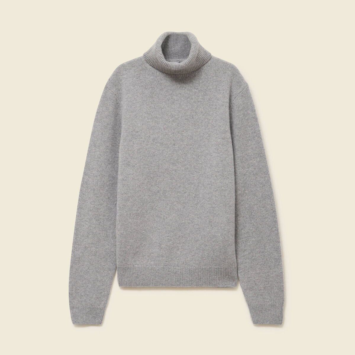 Pull droit col montant gris homme
