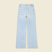 Jeans large taille haute denim bleach femme
