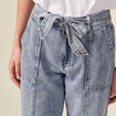 Jeans paperbag ceinturé denim snow bleu femme