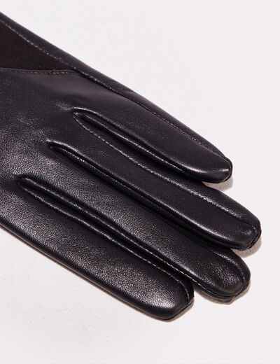 Gants en cuir noir femme