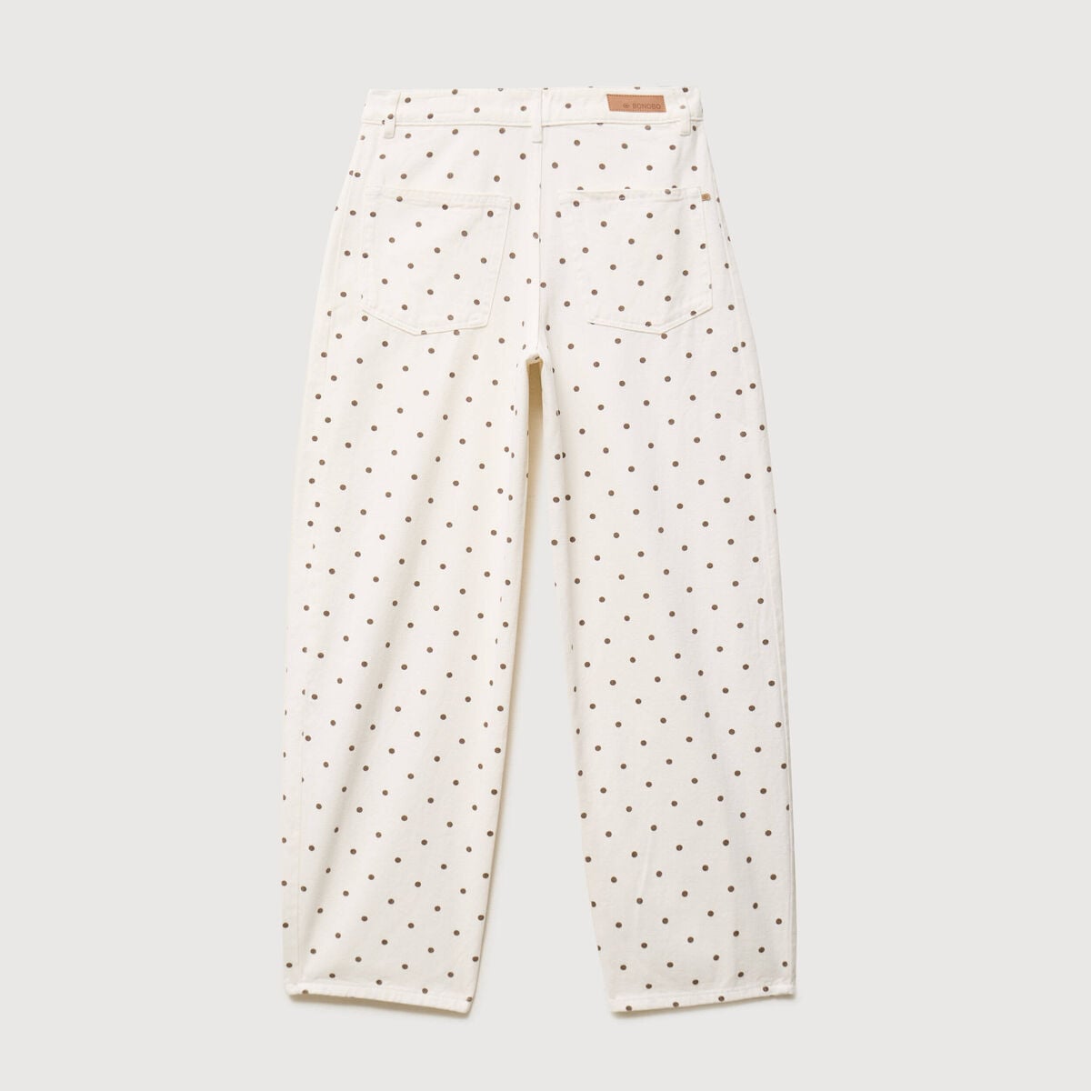 Jeans taille haute bas resserr&eacute; ecru femme