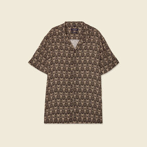 Chemise manches courtes beige homme