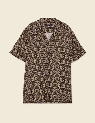 Chemise manches courtes beige homme
