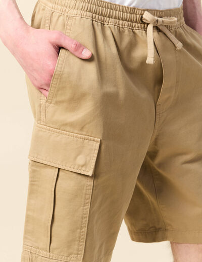 Bermuda droit cargo taupe homme