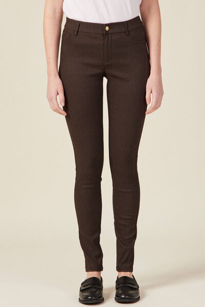 Pantalon skinny marron femme