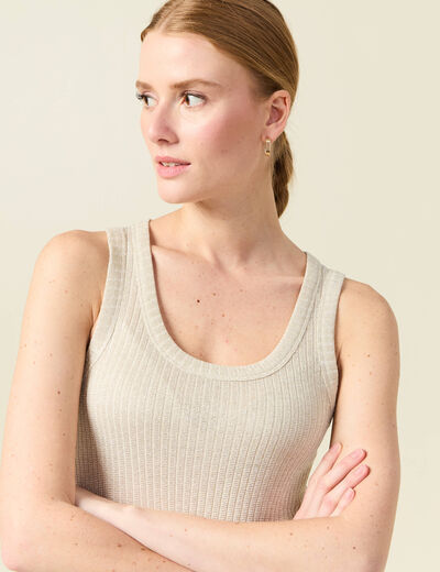 Débardeur sans manches beige femme