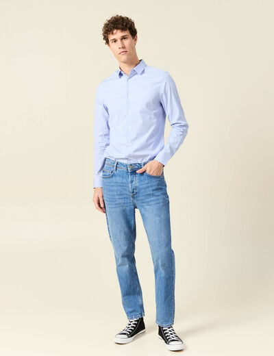 Chemise manches longues bleu foncé homme