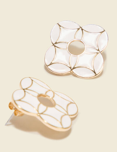 Boucles d'oreilles ecru femme