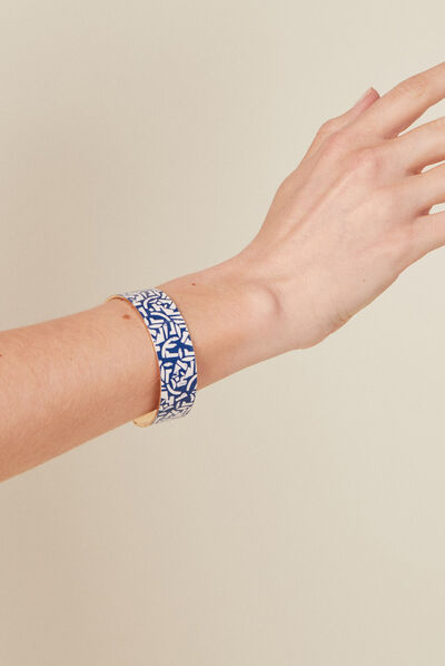 Bracelet manchette bleu electrique femme