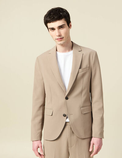 Blazer manches longues col tailleur taupe homme