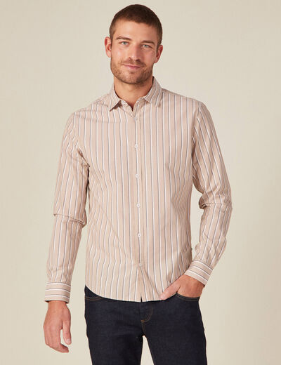 Chemise éco-responsable beige homme