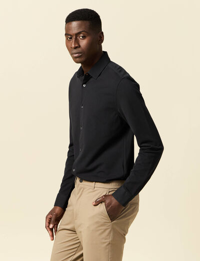 Chemise manches longues noir homme