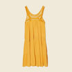 Robe évasée poitrine crochet jaune femme